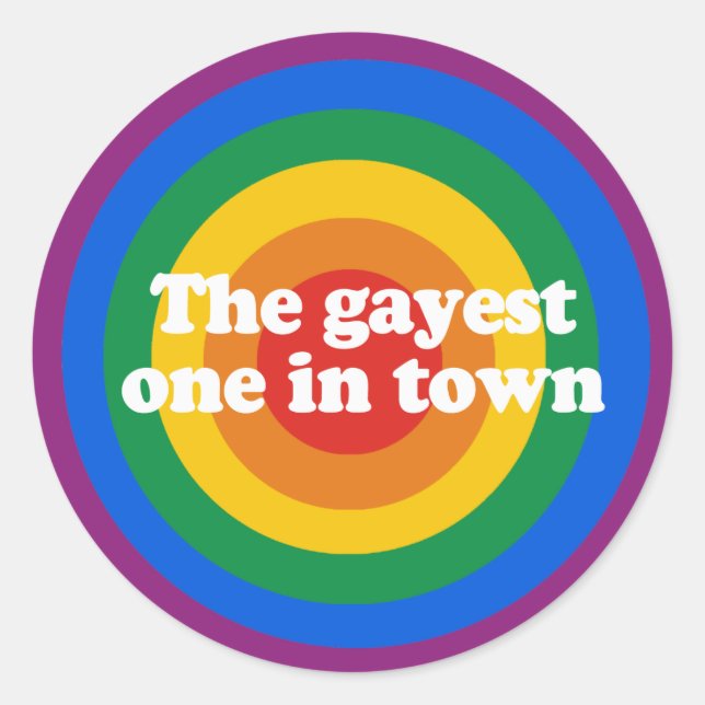 Der gayeste Autoaufkleber der Stadt Runder Aufkleber (Vorderseite)