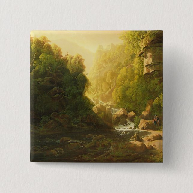 Der Gebirgsstrom, c.1820-30 (Öl auf Leinwand) Button (Vorderseite)