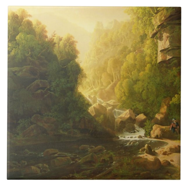 Der Gebirgsstrom, c.1820-30 (Öl auf Leinwand) Fliese (Vorderseite)