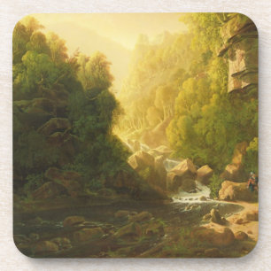 Der Gebirgsstrom, c.1820-30 (Öl auf Leinwand) Getränkeuntersetzer
