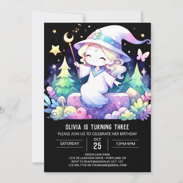 Der Geburtstag des verzauberten Assistenten Einladung (Vorderseite)