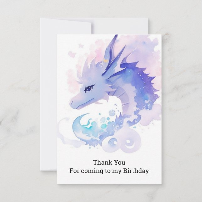 Der Geburtstag des verzauberten Drachen Dankeskarte (Vorderseite)