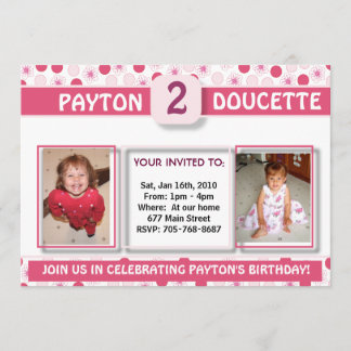 Der Geburtstag Invitation-2 des Mädchens Einladung