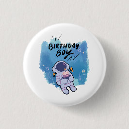 Der Geburtstags-Astronaut Button