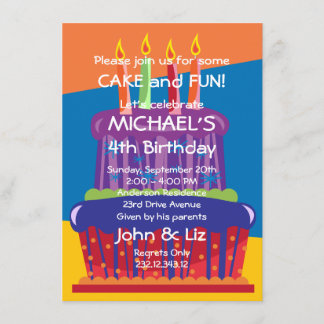 Der Geburtstags-Kuchen-Einladung der kleinen Einladung