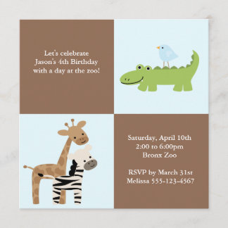 Der Geburtstags-Party der Safari-Freund-Kinder Einladung