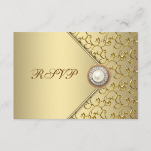 Der Geburtstags-Party UAWG der Goldperlen-Frau 50. RSVP Karte