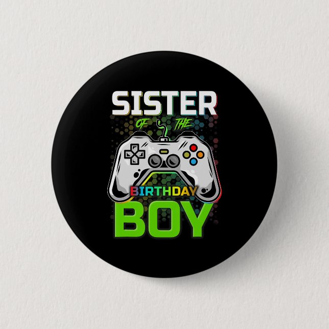 Der Geburtstagskind spielt Videospiele-Geschenke Button (Vorderseite)