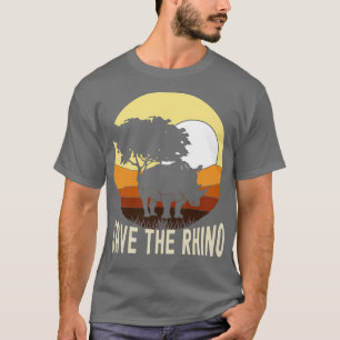 Der gefährdete Safari Rette den Rhino T-Shirt