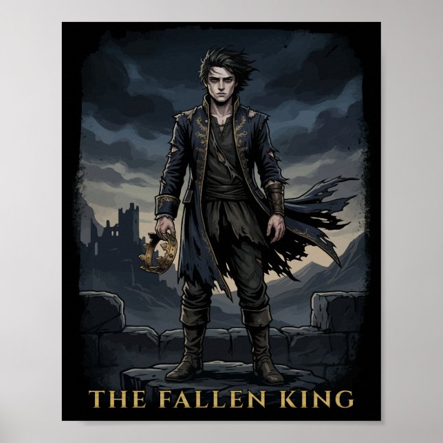 Der gefallene König Gothic Dark Fantasy Design Poster (Vorne)