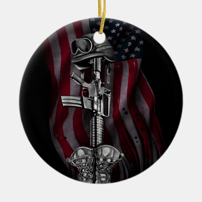 Der gefallene Soldat Keramikornament (Vorne)