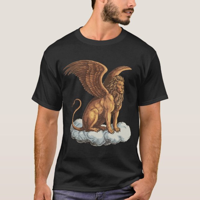 Der geflügelte Löwe ist ein mythisches Wesen. T-Shirt (Vorderseite)