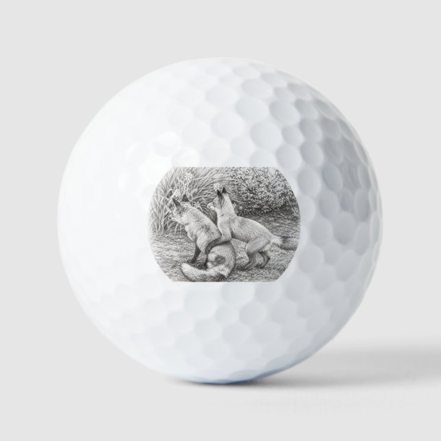 Der geflüsterte Done Fuchs Sketch Golfball (Vorderseite)