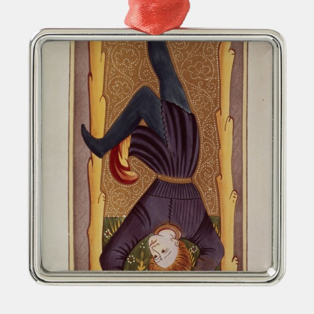 Der gehangene Mann, Tarotkarte, französisch Silbernes Ornament (Vorne)