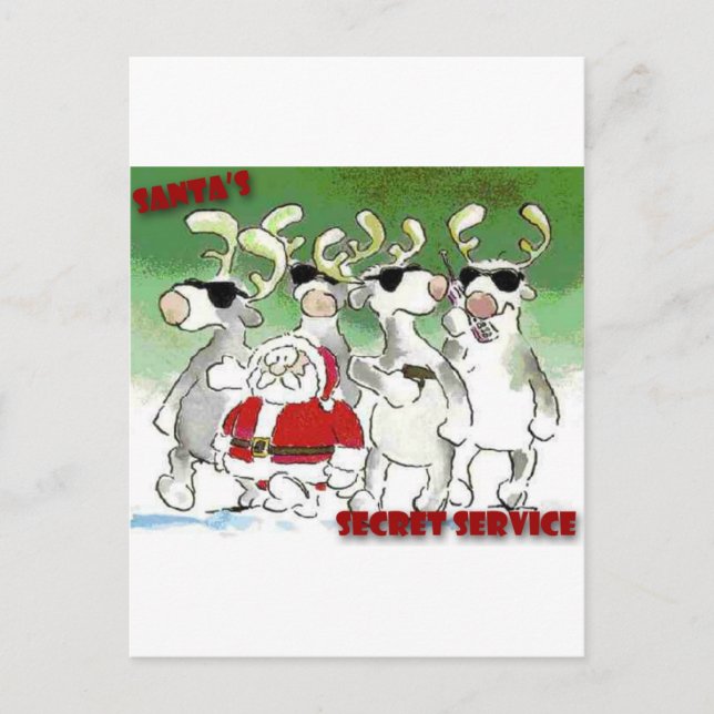 Der Geheimdienst des Weihnachtsmanns Feiertagspostkarte (Vorderseite)