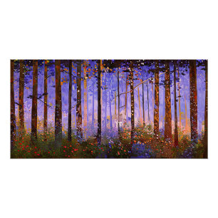 Der Geheime Weg des Hirsches - weite Waldlandschaf Poster