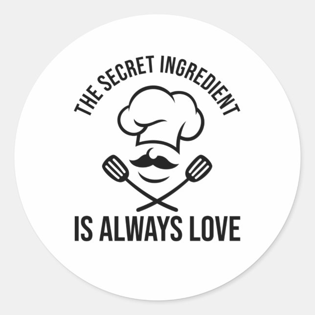 DER GEHEIMISCHE BESTANDTEIL IST IMMER LIEBE RUNDER AUFKLEBER (Vorderseite)
