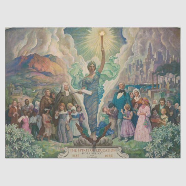 Der Geist der Bildung von Newell Convers Wyeth Seidenpapier (Vorderseite)