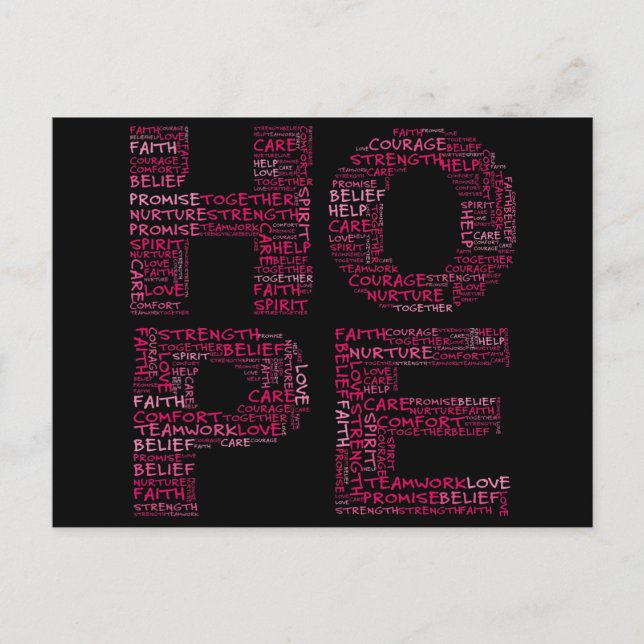 Der Geist der Hoffnung (rosa Text) Postkarte (Vorderseite)