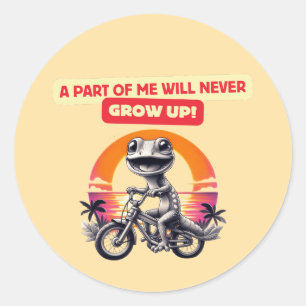 Der Geist der Jugend Gecko auf dem Fahrrad Runder Aufkleber