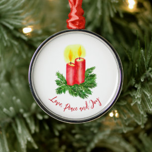 Der Geist der Weihnachts-Adventskerzen Frieden & F Ornament Aus Metall