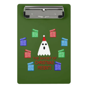 Der Geist der Weihnachtsgeschenke lustig Mini Klemmbrett