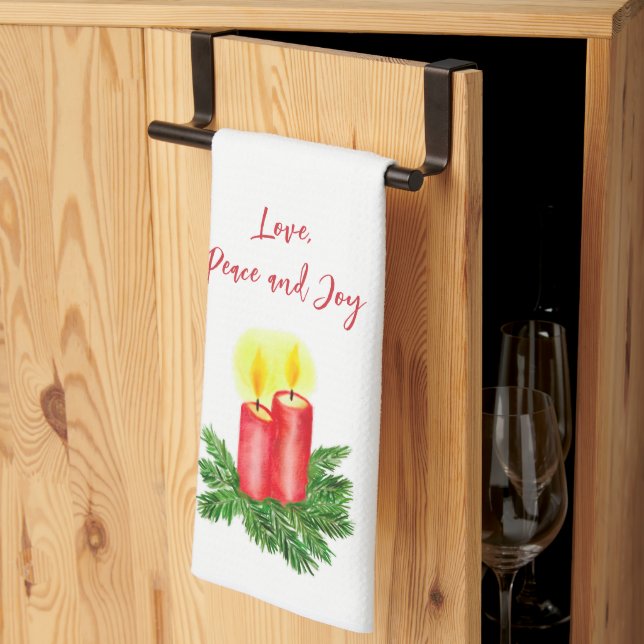 Der Geist der Weihnachtskerzen Liebe Frieden und F Geschirrtuch (Drittel gefaltet)