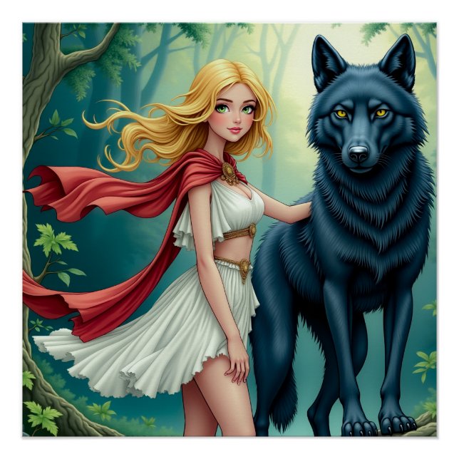 Der Geist des Waldes: Harmonie mit dem Wolf Poster (Vorderseite)