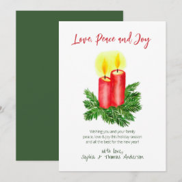 Der Geist des Weihnachtsaufwachses Candles Peace & Feiertagskarte