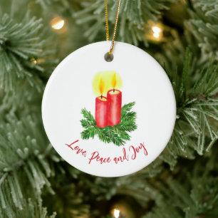 Der Geist des Weihnachtsaufwachses Candles Peace & Keramik Ornament