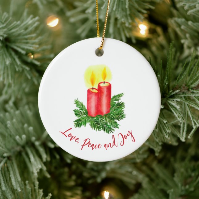 Der Geist des Weihnachtsaufwachses Candles Peace & Keramik Ornament (Baum)