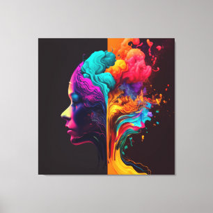 Der Geist einer Frau in blühenden Bewegungen. Leinwanddruck