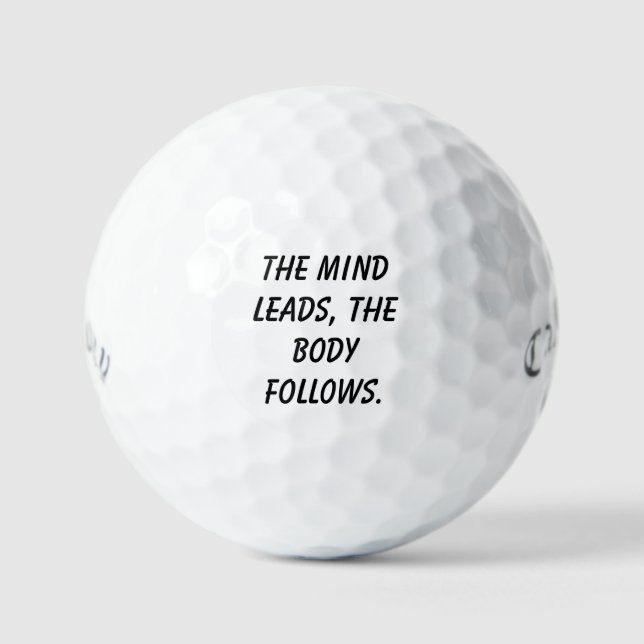 'Der Geist führt, der Körper folgt' Visualisierung Golfball (Vorderseite)