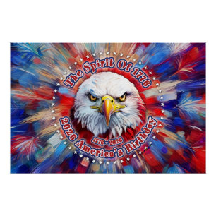 Der Geist von 1776, 2026 Amerikas Roter Adler Feue Poster