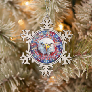 Der Geist von 1776, 2026 Amerikas Roter Adler Feue Schneeflocken Zinn-Ornament