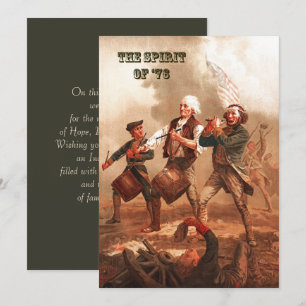 Der Geist von '76. 4. Juli Fine Art Card Einladung
