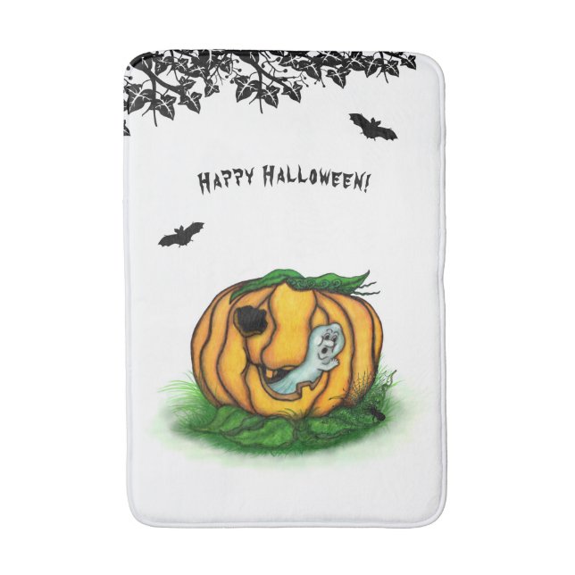 Der Geist von Halloween , Bat , Geist und Spider Badematte (Vorderseite Vertikal)