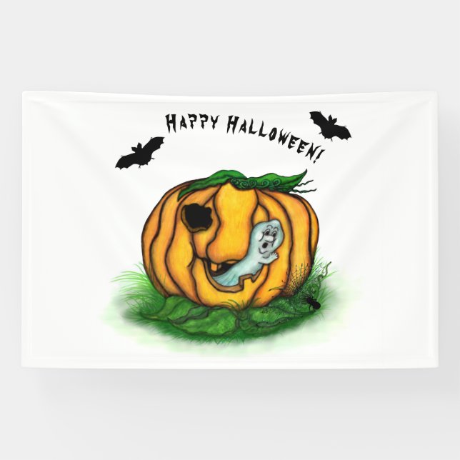 Der Geist von Halloween , Bat , Geist und Spider Banner (Horizontal)