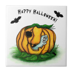 Der Geist von Halloween , Bat , Geist und Spider Fliese