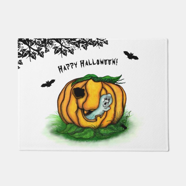 Der Geist von Halloween , Bat , Geist und Spider Fußmatte (Vorderseite)