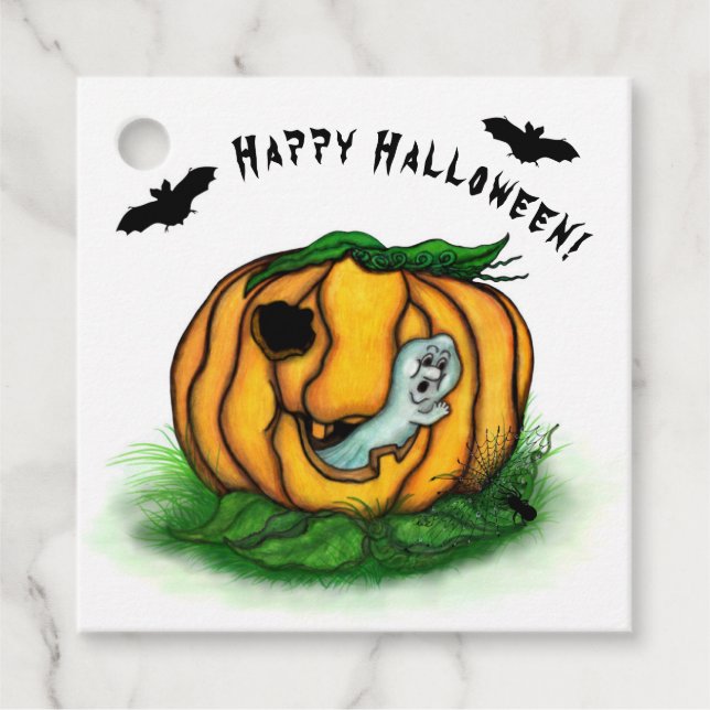 Der Geist von Halloween , Bat , Geist und Spider Geschenkanhänger (Vorderseite)