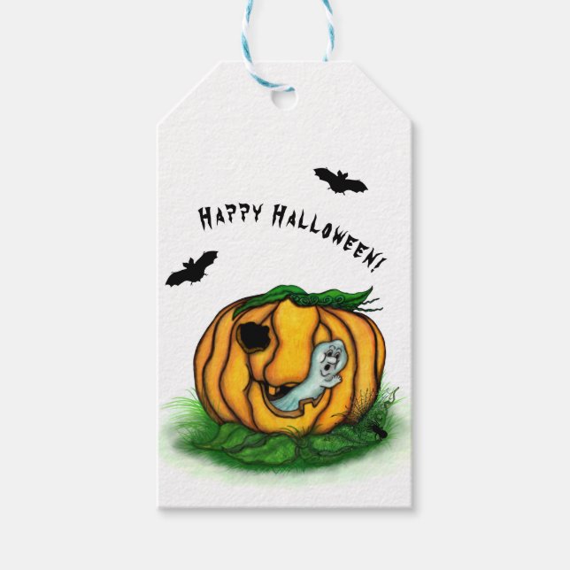 Der Geist von Halloween , Bat , Geist und Spider Geschenkanhänger (Vorderseite)