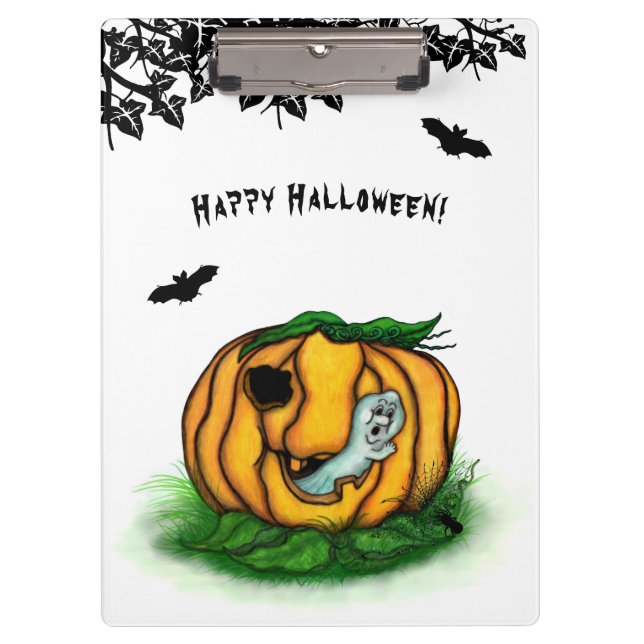 Der Geist von Halloween , Bat , Geist und Spider Klemmbrett (Vorderseite)