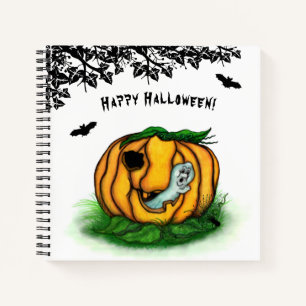 Der Geist von Halloween , Bat , Geist und Spider Notizbuch