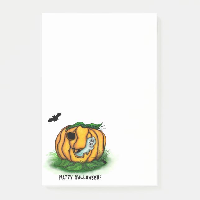 Der Geist von Halloween , Bat , Geist und Spider Post-it Klebezettel (Vorderseite)