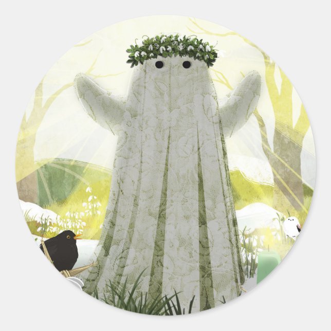 Der Geist von Imbolc Runder Aufkleber (Vorderseite)
