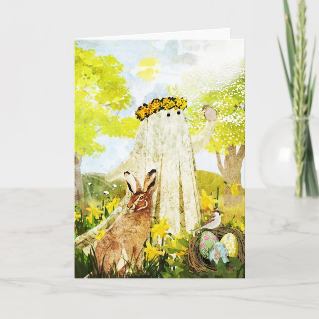 Der Geist von Ostara Feiertagskarte (Vorderseite)