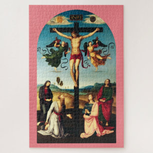 Der gekreuzigte Christus mit der Jungfrau Maria