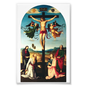 Der gekreuzigte Christus mit der Jungfrau Mary Fotodruck