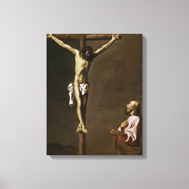 Der gekreuzigte Christus mit einem Maler Leinwanddruck (Vorderseite)
